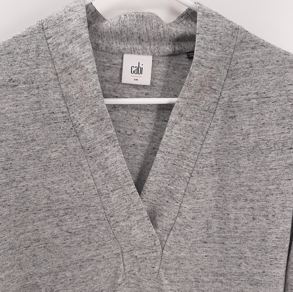 CAbi heather gray placket long sleeve tee small - Picture 3 of 5